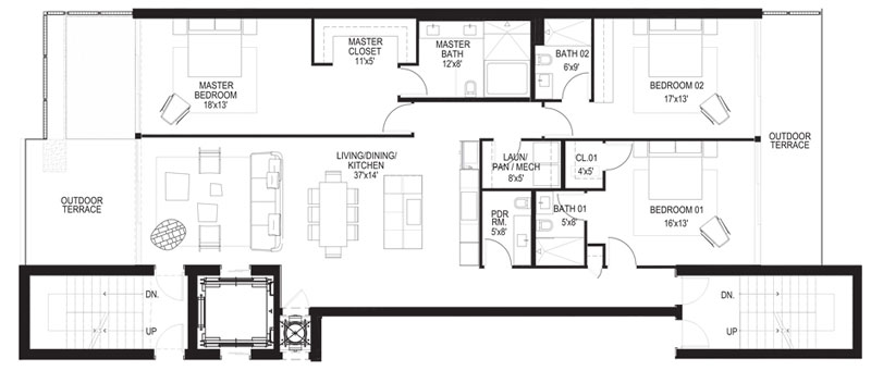 Louver House floor plans - new developments at Miami Beach