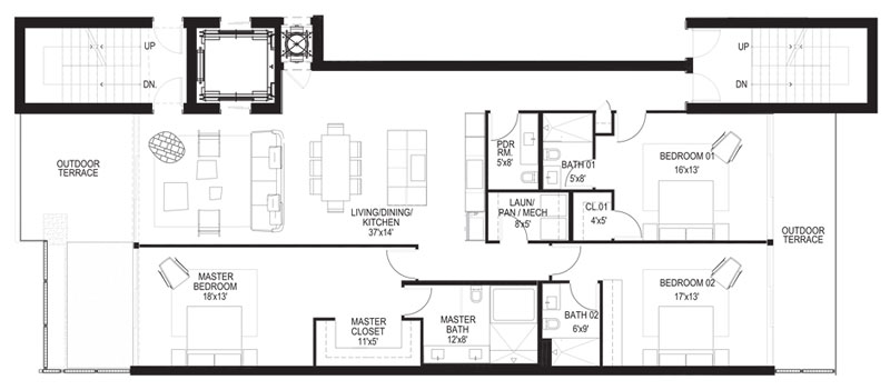 Louver House floor plans - new developments at Miami Beach