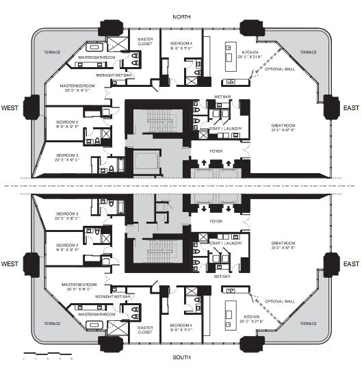 One Thousand Museum floor plans - new developments at Miami