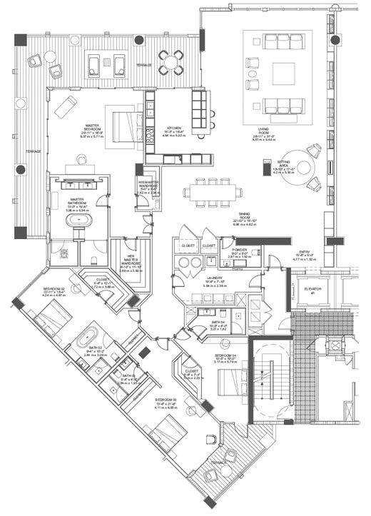 Palazzo Del Sol floor plans - new developments at Fisher Island