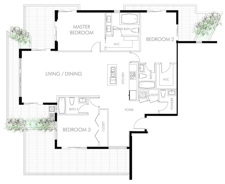 Pearl House floor plans - new developments at Bay Harbor Islands