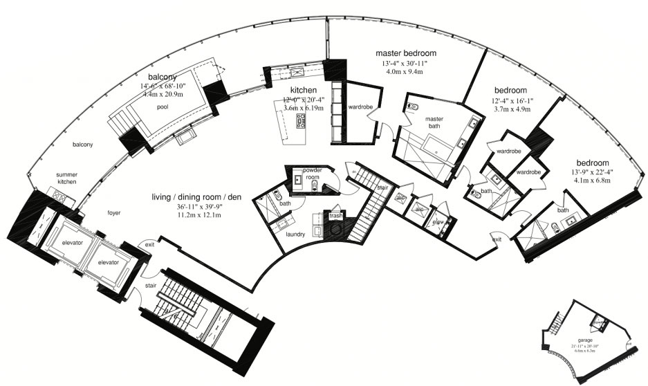 Porsche Design Tower floor plans - new developments at Sunny Isles Beach