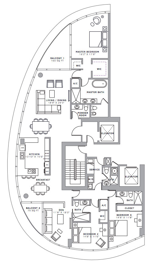 Ritz-Carlton Residences floor plans - new developments at Sunny Isles Beach