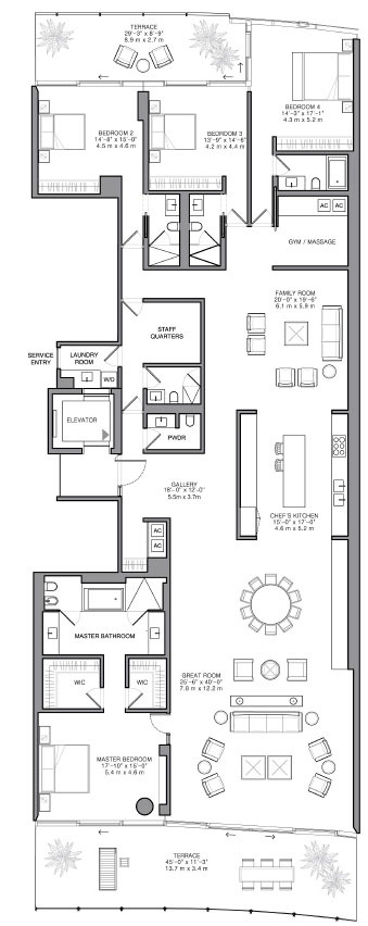 Surf Club Four Seasons floor plans - new developments at Surfside