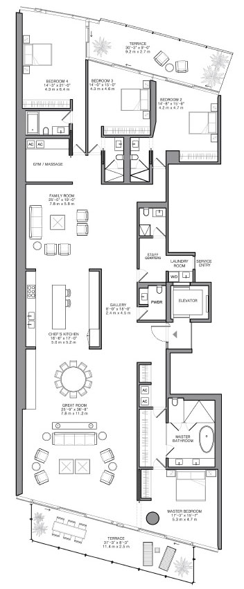 Surf Club Four Seasons floor plans - new developments at Surfside