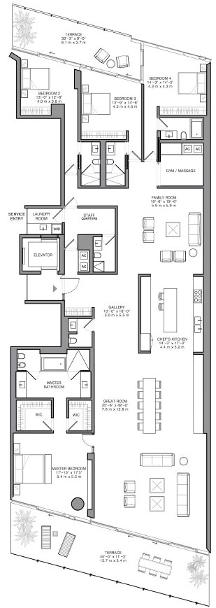 Surf Club Four Seasons floor plans - new developments at Surfside