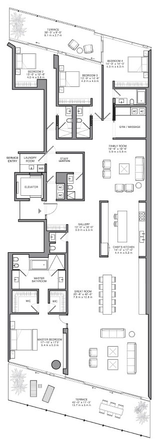 Surf Club Four Seasons floor plans - new developments at Surfside