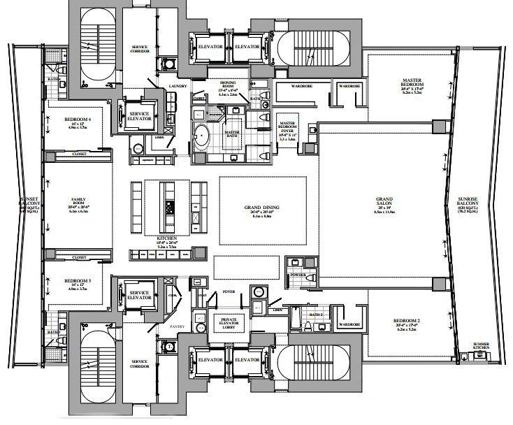 Turnberry Ocean Club floor plans