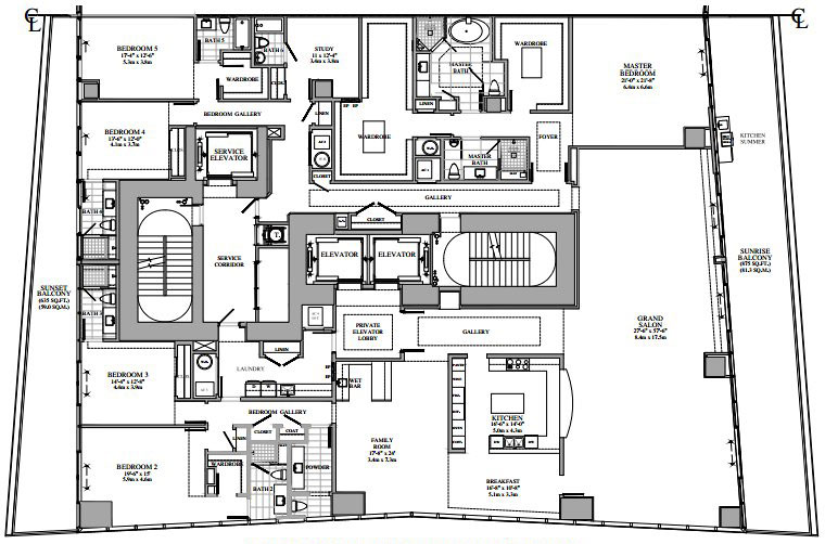 Turnberry Ocean Club floor plans