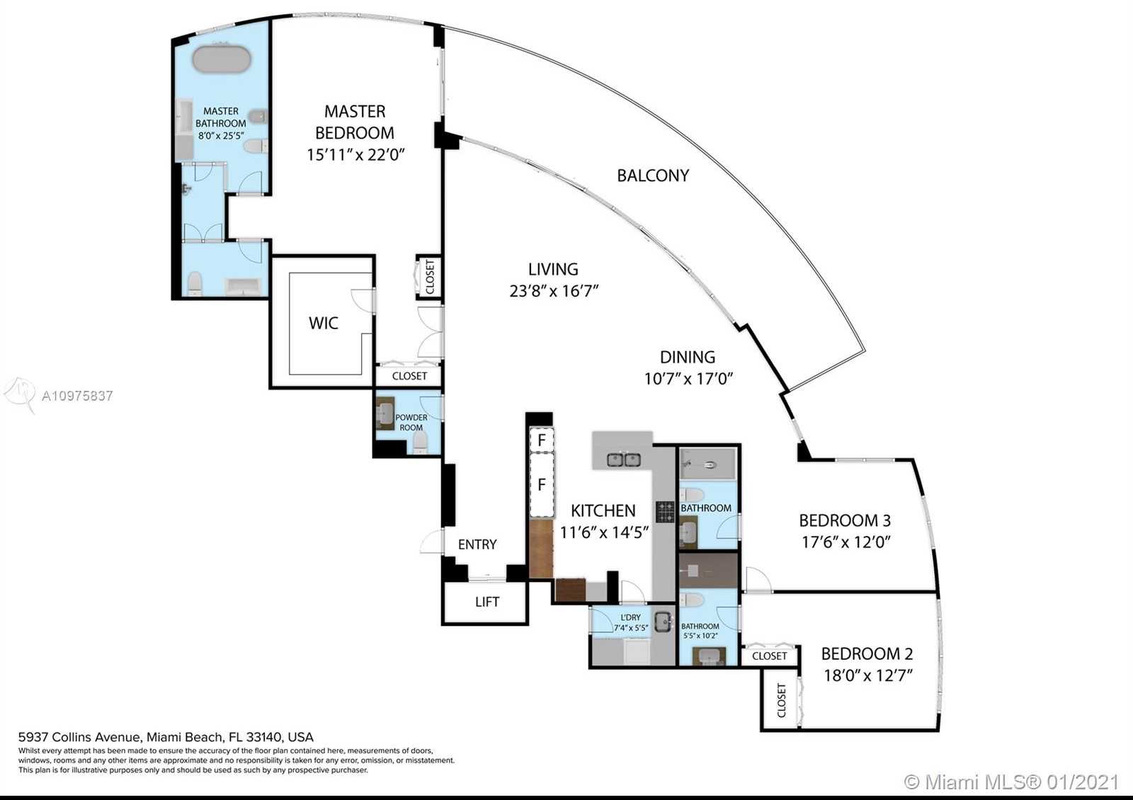 Small Image of 5959 COLLINS AVE #1502, Miami Beach Number 8