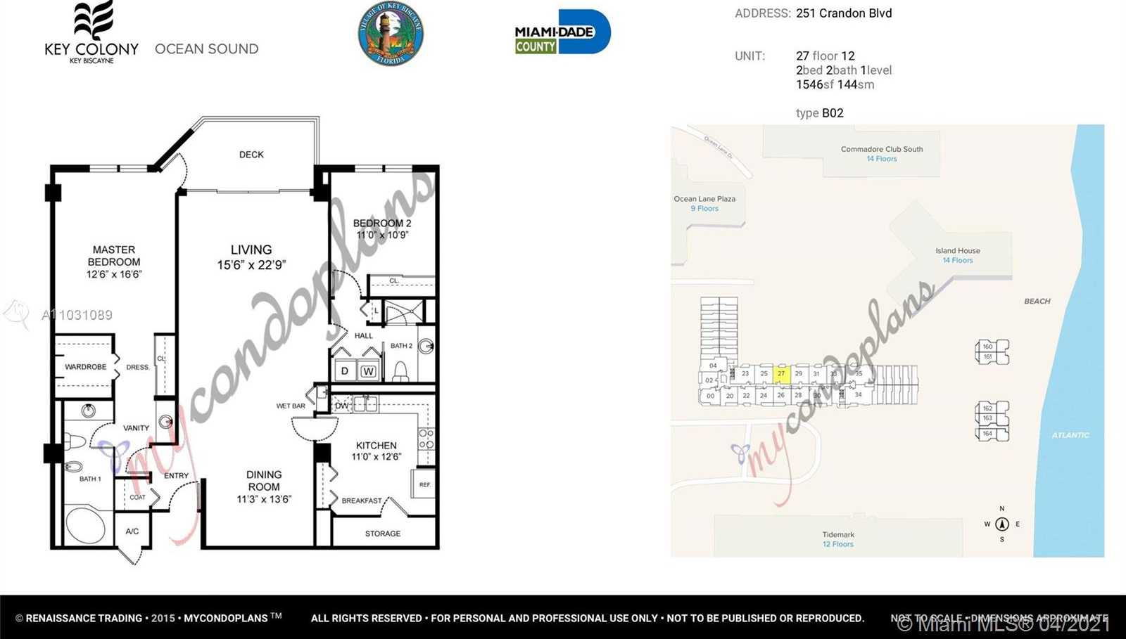 Small Image of 251 CRANDON BLVD #1227, Key Biscayne Number 33