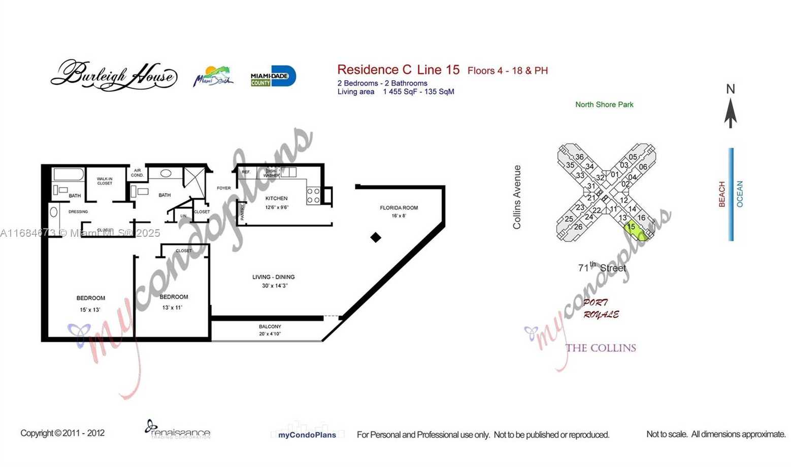 Small Image of 7135 COLLINS AVE #1215, Miami Beach Number 17