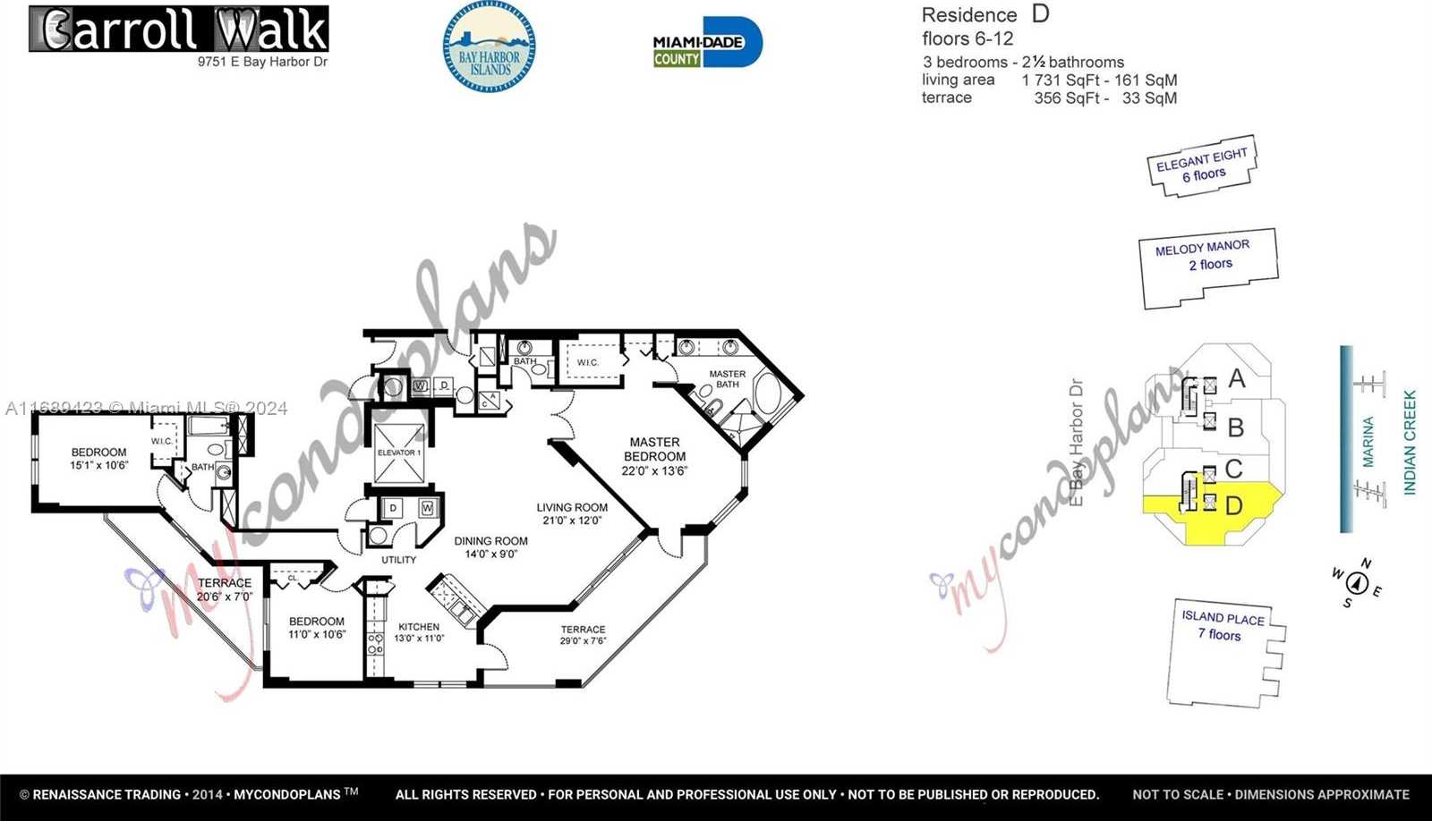 Small Image of 9751 EAST BAY HARBOR DR #8D +Boat Slip, Bay Harbor Islands Number 19