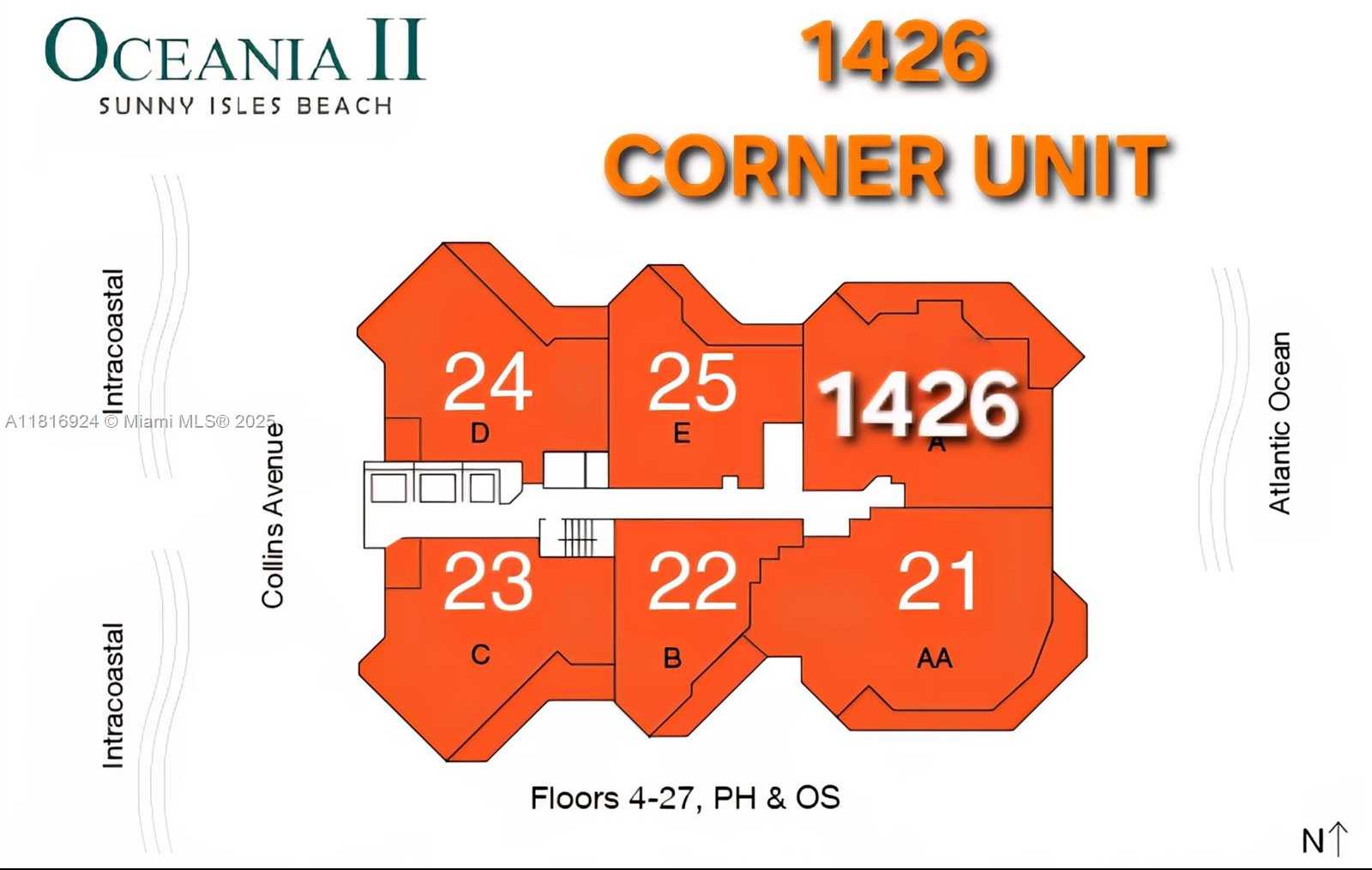 Small Image of 16445 COLLINS AVE (DIRECT OCEAN VIEW/CORNER UNIT) #1426, Sunny Isles Beach Number 13