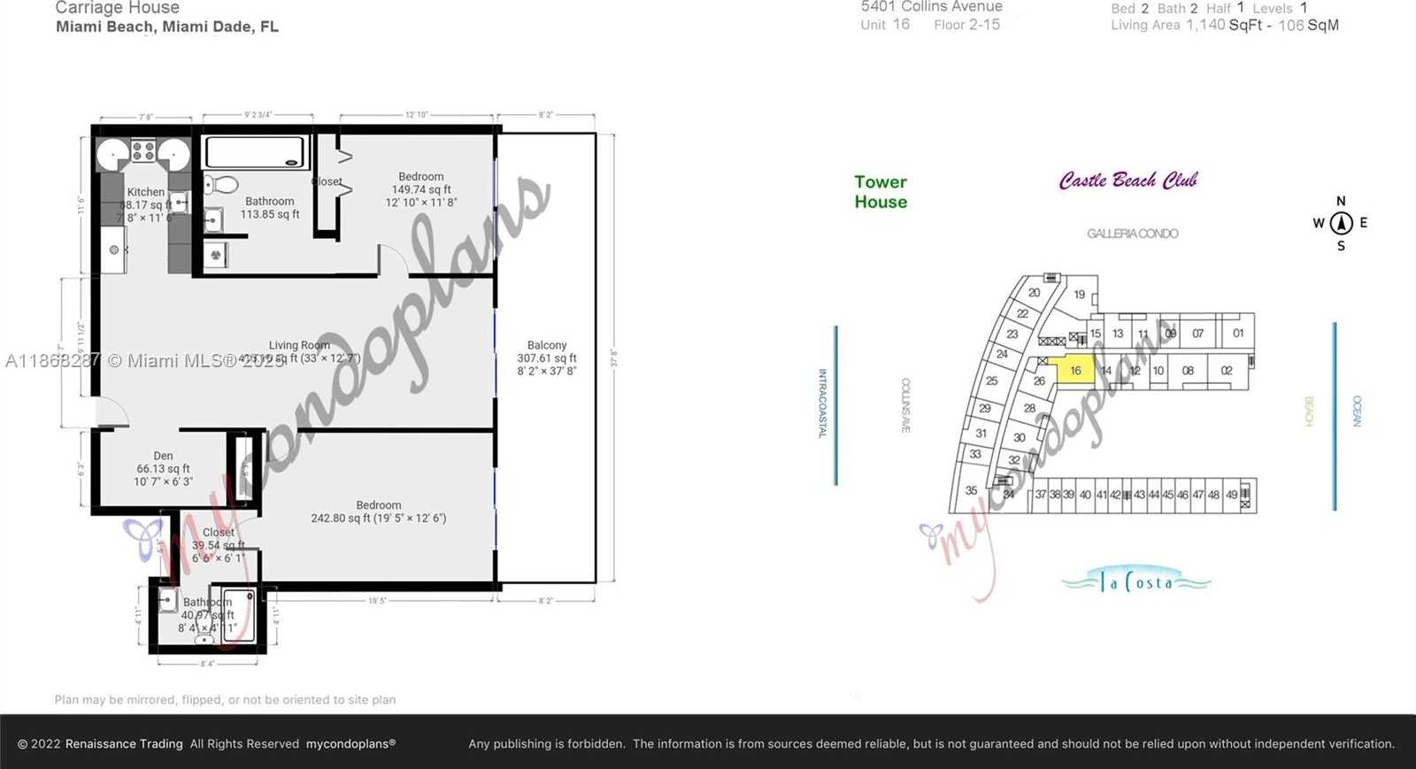 Small Image of 5401 COLLINS AVE #916, Miami Beach Number 17