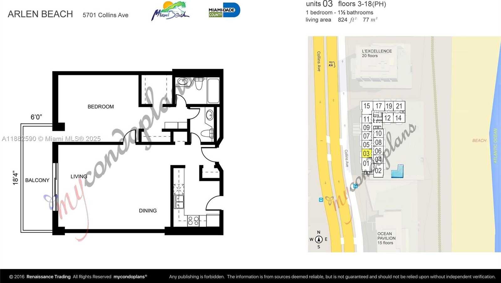 Small Image of 5701 COLLINS AVE #1203, Miami Beach Number 30