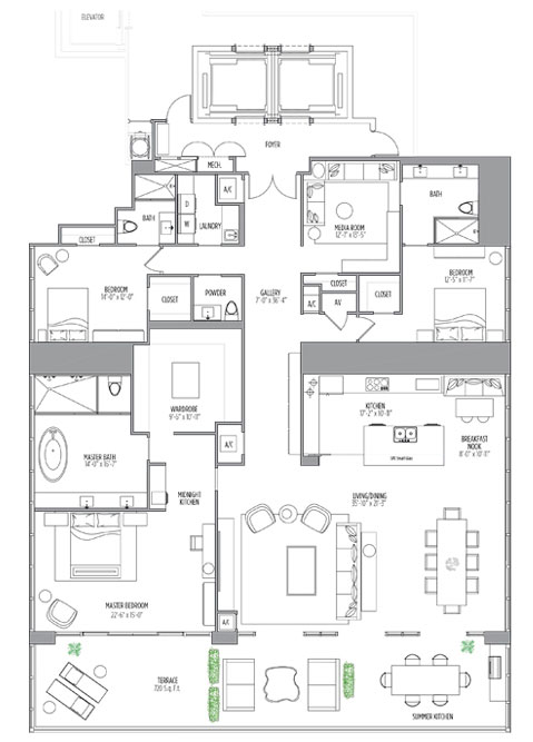 Muse floor plans - new developments at Sunny Isles Beach