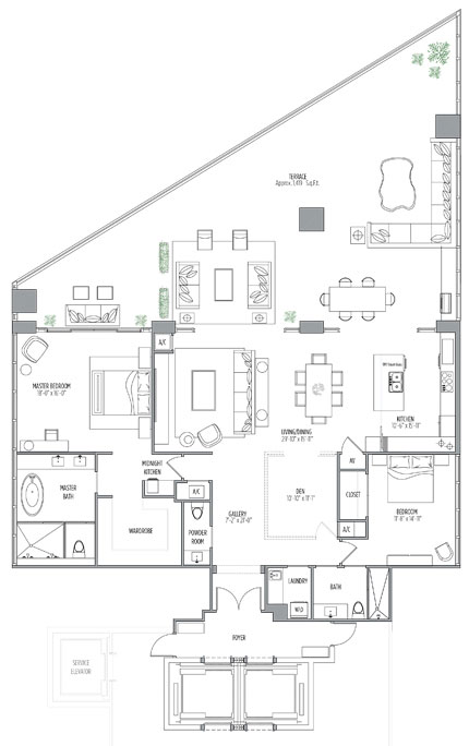 Muse floor plans - new developments at Sunny Isles Beach