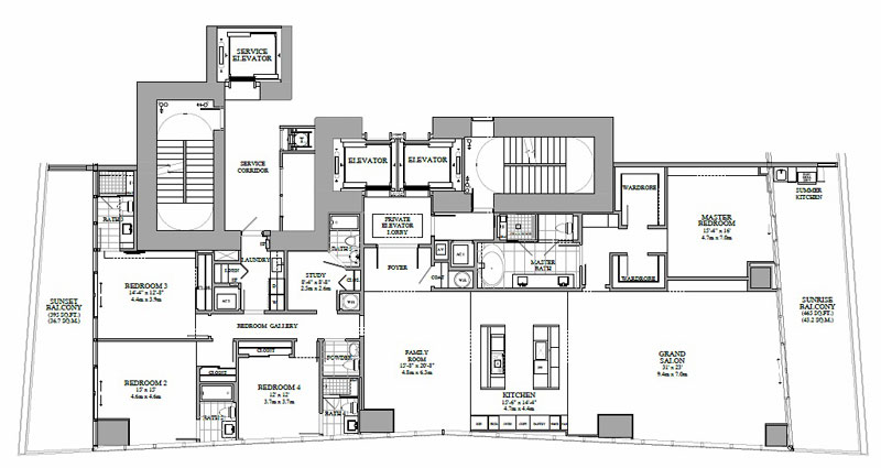 Turnberry Ocean Club floor plans