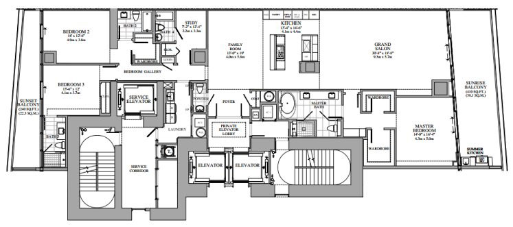 Turnberry Ocean Club floor plans