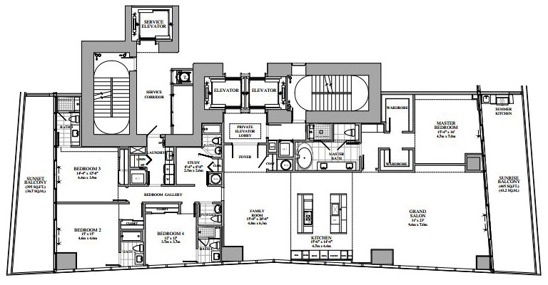 Turnberry Ocean Club floor plans